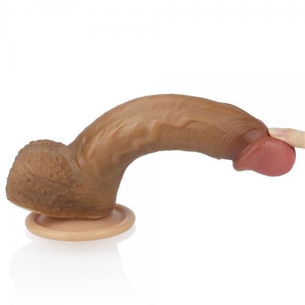 22 cm Yeni Nesil Et Dokusunda Ultra Yumuşak Melez Dildo Penis
