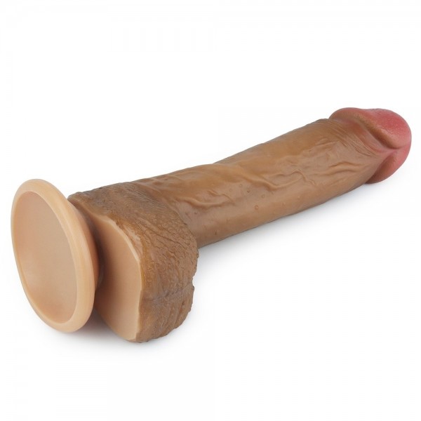 22 cm Yeni Nesil Et Dokusunda Ultra Yumuşak Melez Dildo Penis