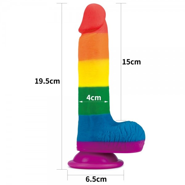19 cm Renkli Belden Bağlamalı Vantuzlu Realistik Dildo Penis 