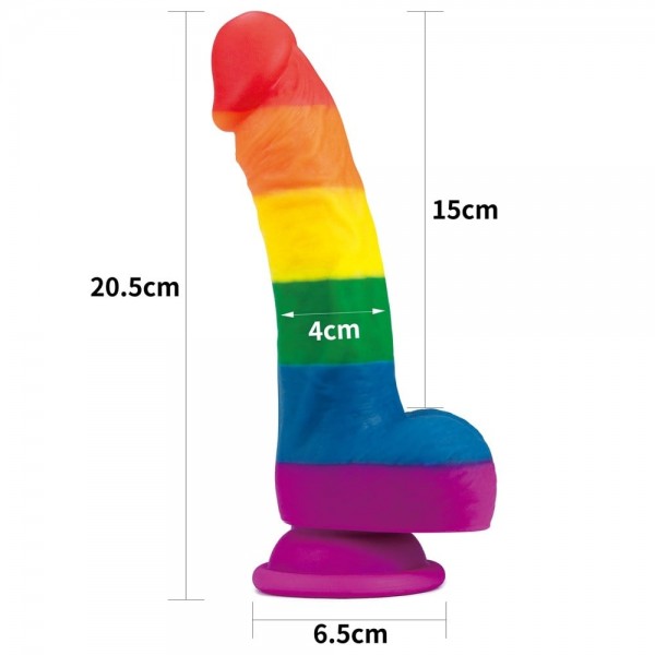 20 cm Belden Bağlamalı Renkli Realistik Vantuzlu Dildo Penis