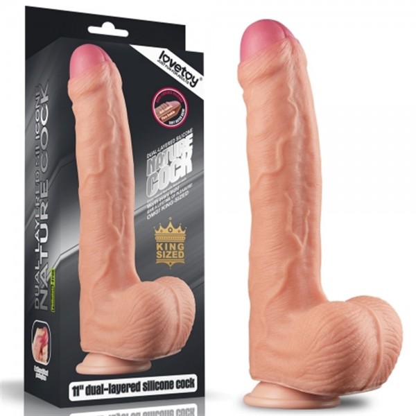 28 cm Yeni Nesil Çift Katmanlı Realistik Dildo Penis 