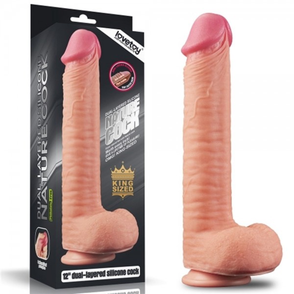 30,5 cm Yeni Nesil Çift Katmanlı Realistik Dev Dildo Penis