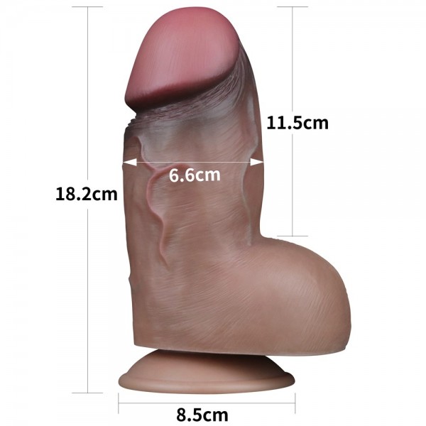 18cm Çok Kalın Bodur Et Dokulu Realistik Penis