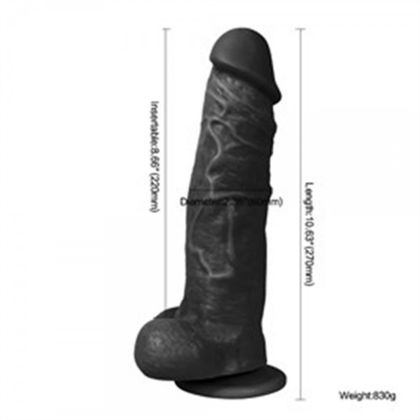 27 cm Belden Bağlamalı Realistik Dildo Zenci Penis Set